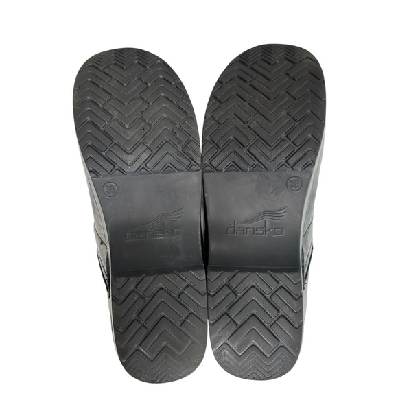 Dansko Clog Nursing Shoe Sz 38 US 7.5 / 8 Floral Black Patent Leather Slip-On - Picture 4 of 16